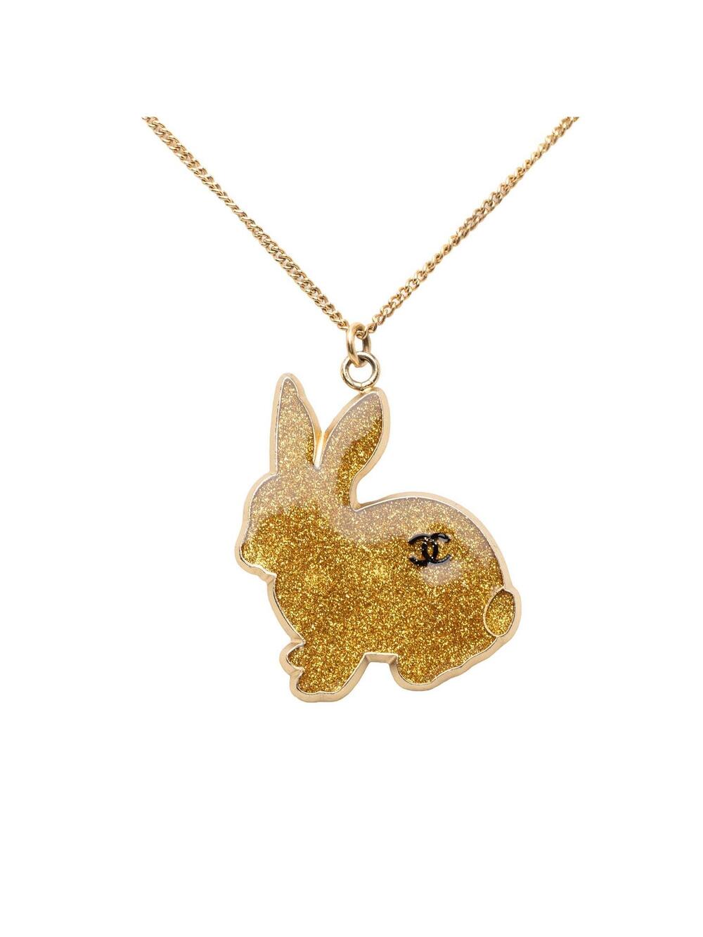 Chanel Cc Gold Plated Resin Rabbit #321093C75B